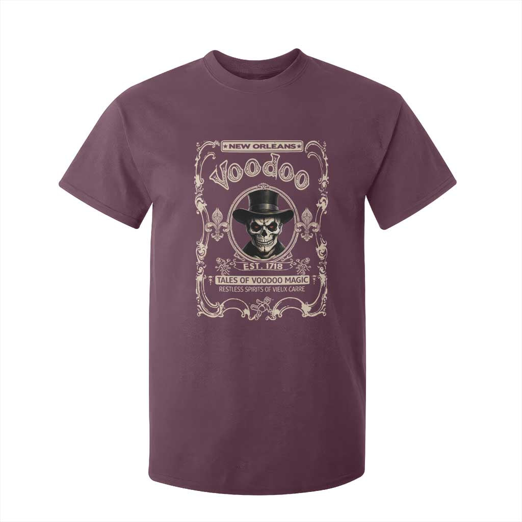 New Orleans Voodoo T Shirt For Kid Tales Of Voodoo Magic Skull Spooky Hoodoo Rootworker TS11 Maroon Print Your Wear