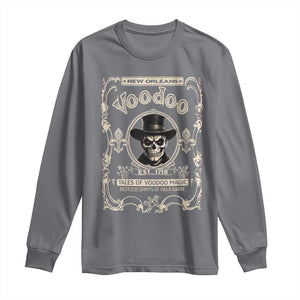 New Orleans Voodoo Long Sleeve Shirt Tales Of Voodoo Magic Skull Spooky Hoodoo Rootworker TS11 Charcoal Print Your Wear