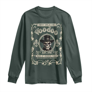 New Orleans Voodoo Long Sleeve Shirt Tales Of Voodoo Magic Skull Spooky Hoodoo Rootworker TS11 Dark Forest Green Print Your Wear
