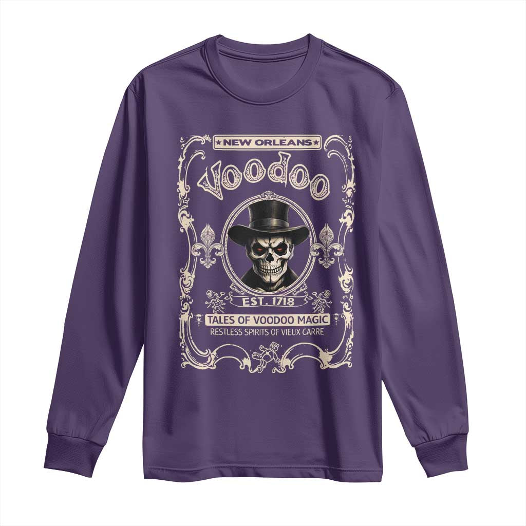 New Orleans Voodoo Long Sleeve Shirt Tales Of Voodoo Magic Skull Spooky Hoodoo Rootworker TS11 Purple Print Your Wear