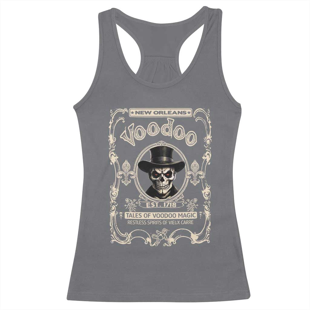 New Orleans Voodoo Racerback Tank Top Tales Of Voodoo Magic Skull Spooky Hoodoo Rootworker TS11 Charcoal Print Your Wear