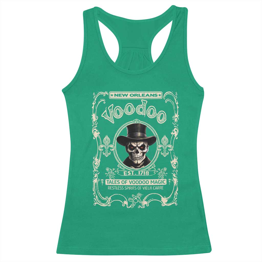 New Orleans Voodoo Racerback Tank Top Tales Of Voodoo Magic Skull Spooky Hoodoo Rootworker TS11 Irish Green Print Your Wear