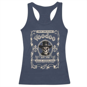 New Orleans Voodoo Racerback Tank Top Tales Of Voodoo Magic Skull Spooky Hoodoo Rootworker TS11 Navy Print Your Wear