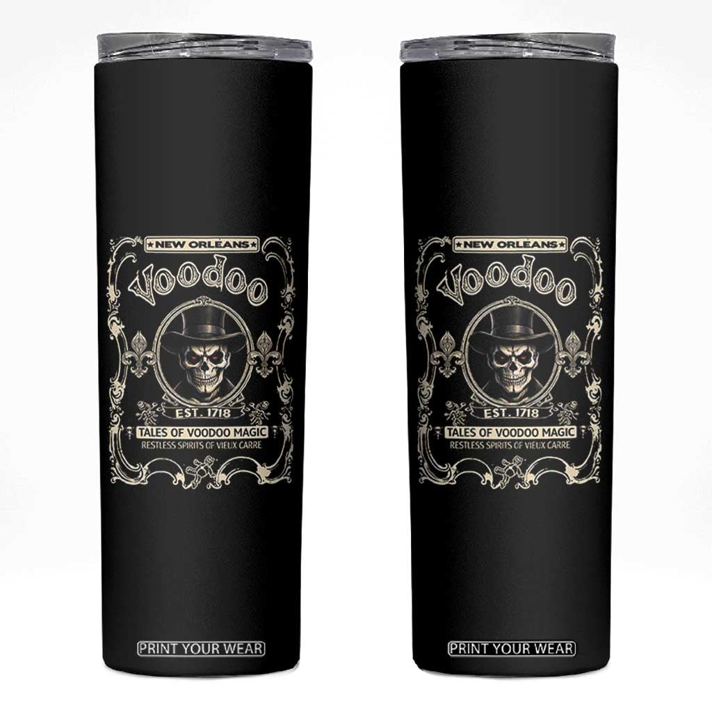 New Orleans Voodoo Skinny Tumbler Tales Of Voodoo Magic Skull Spooky Hoodoo Rootworker TS11 Black Print Your Wear