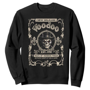 New Orleans Voodoo Sweatshirt Tales Of Voodoo Magic Skull Spooky Hoodoo Rootworker TS11 Black Print Your Wear