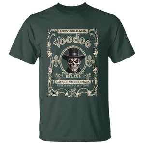 New Orleans Voodoo T Shirt Tales Of Voodoo Magic Skull Spooky Hoodoo Rootworker TS11 Dark Forest Green Print Your Wear