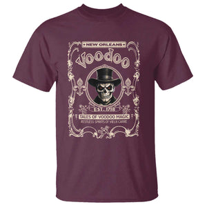 New Orleans Voodoo T Shirt Tales Of Voodoo Magic Skull Spooky Hoodoo Rootworker TS11 Maroon Print Your Wear