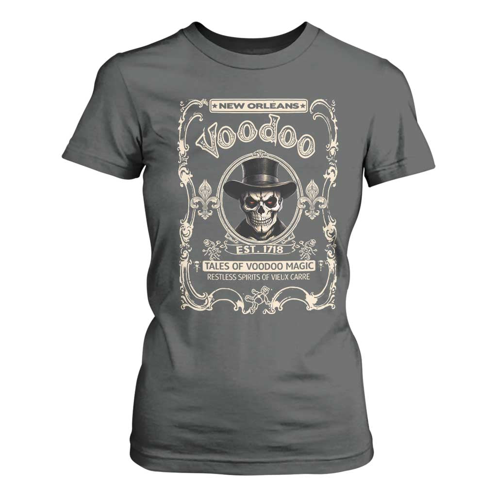 New Orleans Voodoo T Shirt For Women Tales Of Voodoo Magic Skull Spooky Hoodoo Rootworker TS11 Dark Heather Print Your Wear