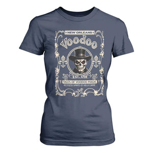New Orleans Voodoo T Shirt For Women Tales Of Voodoo Magic Skull Spooky Hoodoo Rootworker TS11 Navy Print Your Wear