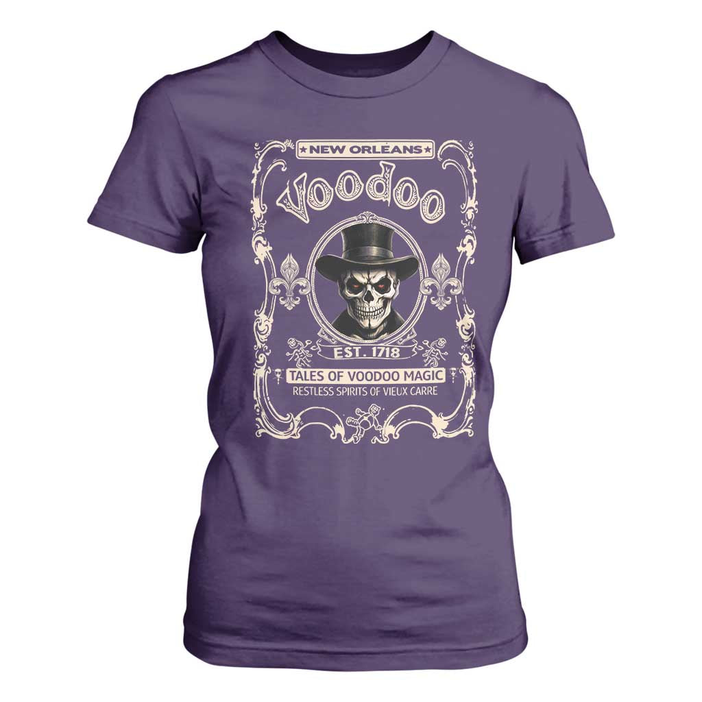 New Orleans Voodoo T Shirt For Women Tales Of Voodoo Magic Skull Spooky Hoodoo Rootworker TS11 Purple Print Your Wear