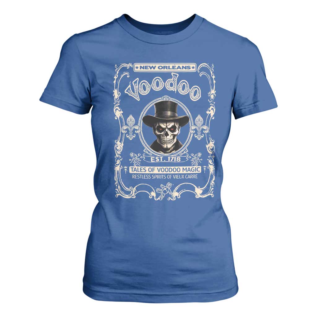 New Orleans Voodoo T Shirt For Women Tales Of Voodoo Magic Skull Spooky Hoodoo Rootworker TS11 Royal Blue Print Your Wear