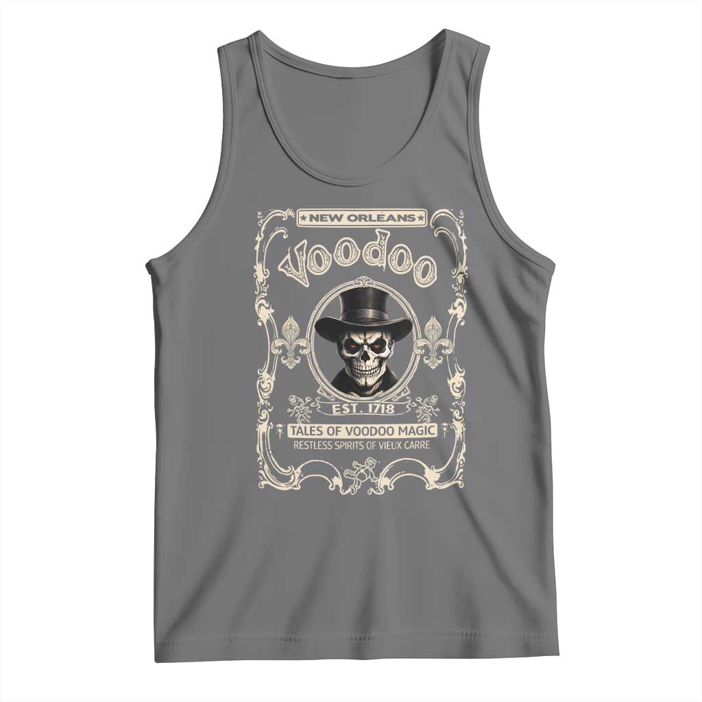 New Orleans Voodoo Tank Top Tales Of Voodoo Magic Skull Spooky Hoodoo Rootworker TS11 Black Heather Print Your Wear
