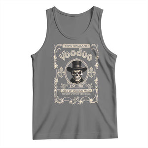 New Orleans Voodoo Tank Top Tales Of Voodoo Magic Skull Spooky Hoodoo Rootworker TS11 Black Heather Print Your Wear