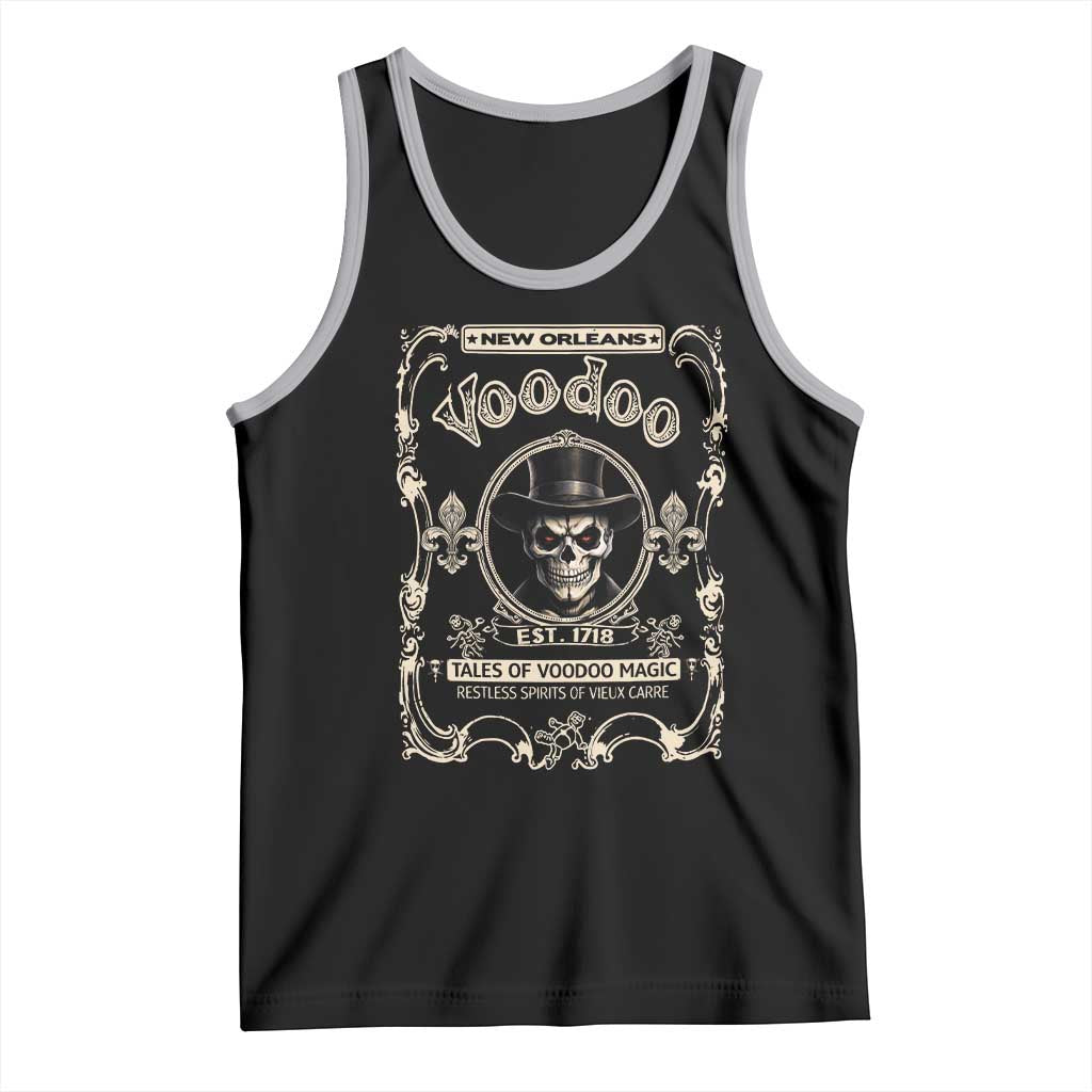 New Orleans Voodoo Tank Top Tales Of Voodoo Magic Skull Spooky Hoodoo Rootworker TS11 Black Athletic Heather Print Your Wear
