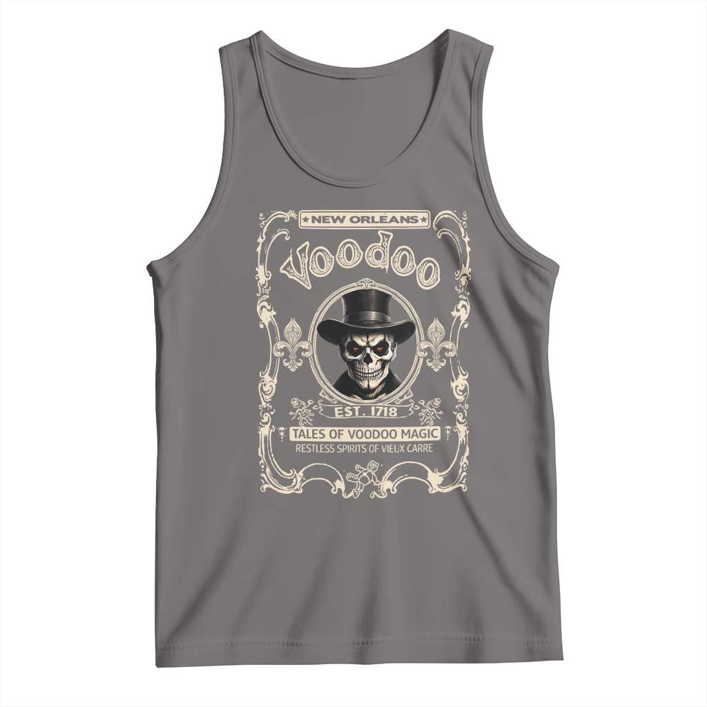 New Orleans Voodoo Tank Top Tales Of Voodoo Magic Skull Spooky Hoodoo Rootworker TS11 Deep Heather Print Your Wear