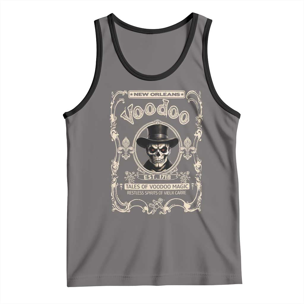 New Orleans Voodoo Tank Top Tales Of Voodoo Magic Skull Spooky Hoodoo Rootworker TS11 Deep Heather Black Print Your Wear