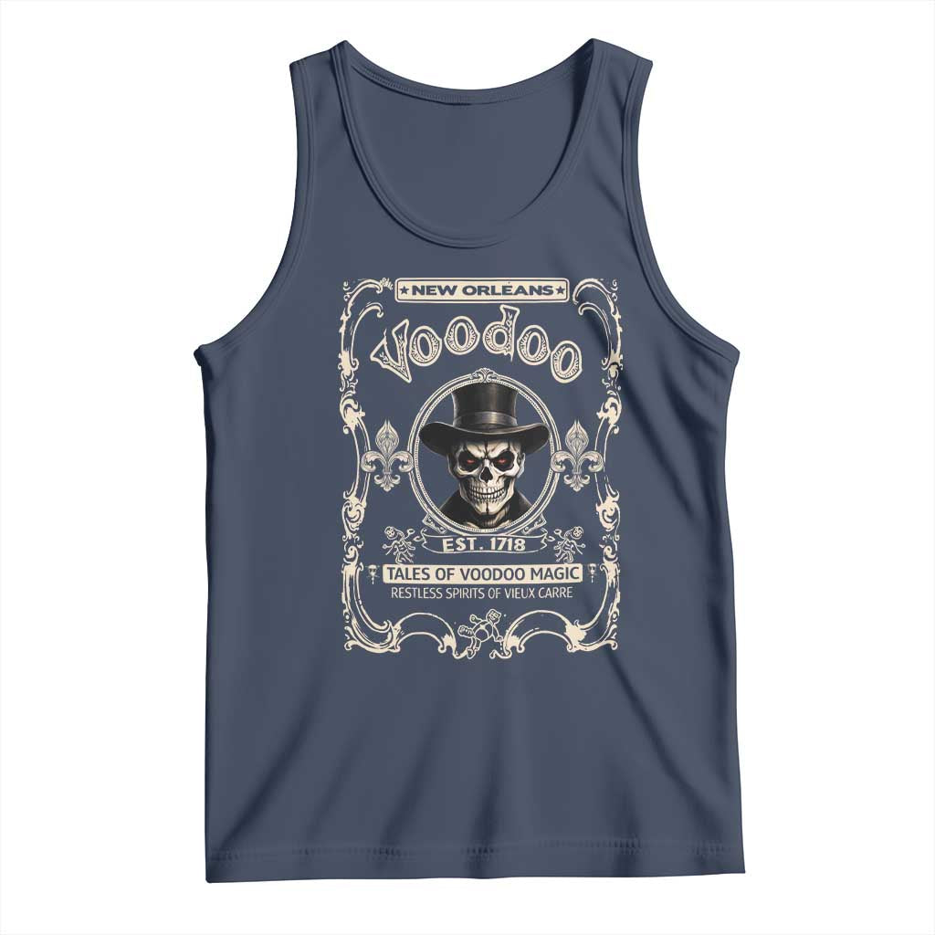 New Orleans Voodoo Tank Top Tales Of Voodoo Magic Skull Spooky Hoodoo Rootworker TS11 Navy Print Your Wear