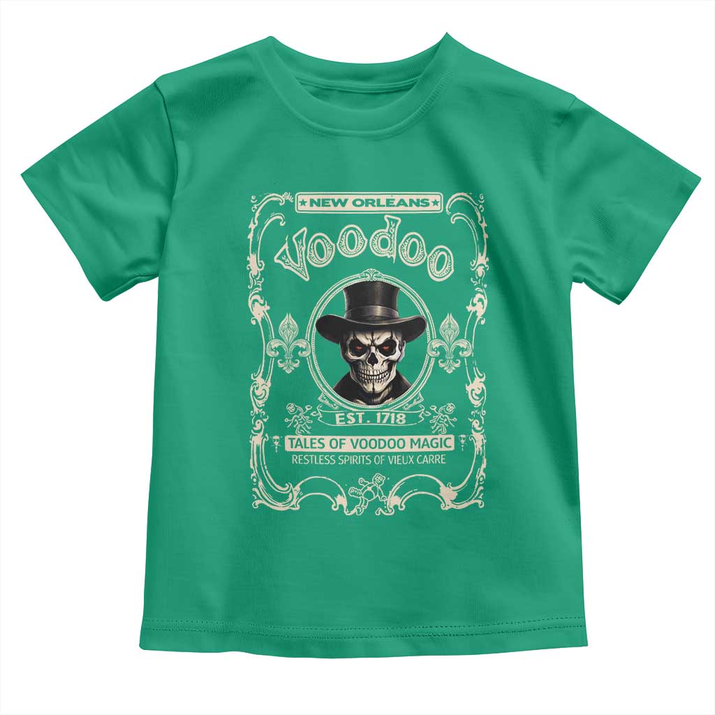 New Orleans Voodoo Toddler T Shirt Tales Of Voodoo Magic Skull Spooky Hoodoo Rootworker TS11 Irish Green Print Your Wear