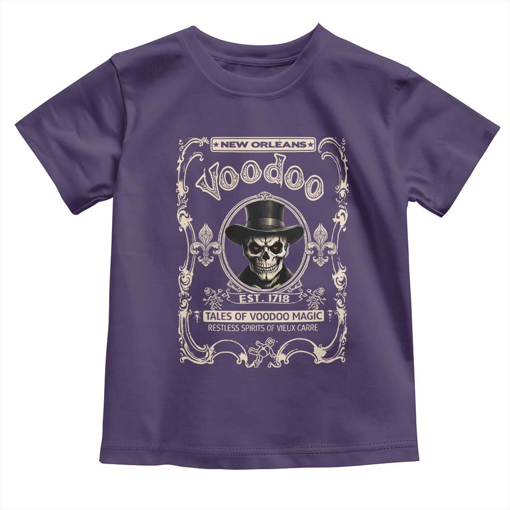 New Orleans Voodoo Toddler T Shirt Tales Of Voodoo Magic Skull Spooky Hoodoo Rootworker TS11 Purple Print Your Wear
