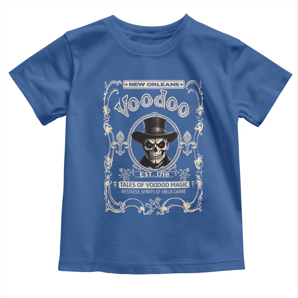 New Orleans Voodoo Toddler T Shirt Tales Of Voodoo Magic Skull Spooky Hoodoo Rootworker TS11 Royal Blue Print Your Wear