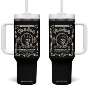 New Orleans Voodoo Tumbler With Handle Tales Of Voodoo Magic Skull Spooky Hoodoo Rootworker TS11 One Size: 40 oz Black Print Your Wear