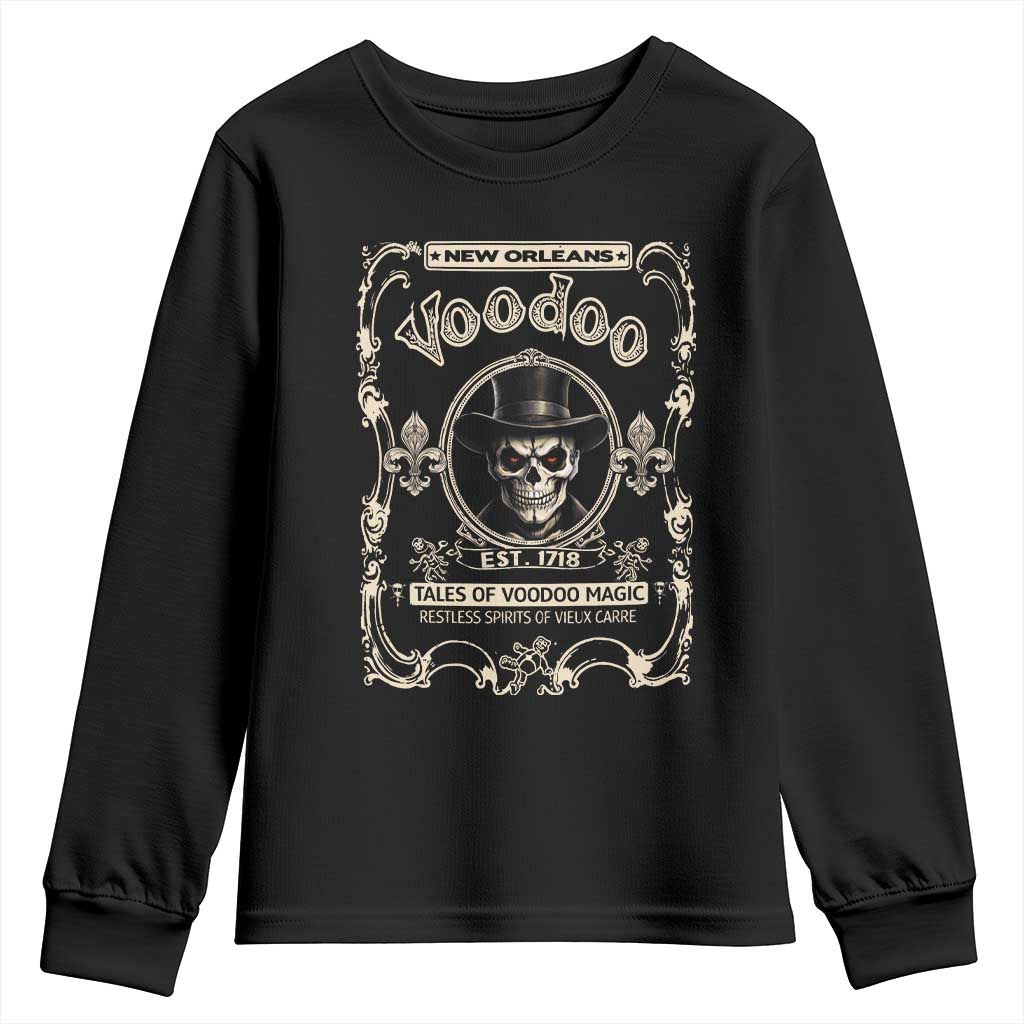 New Orleans Voodoo Youth Sweatshirt Tales Of Voodoo Magic Skull Spooky Hoodoo Rootworker TS11 Black Print Your Wear