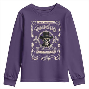 New Orleans Voodoo Youth Sweatshirt Tales Of Voodoo Magic Skull Spooky Hoodoo Rootworker TS11 Purple Print Your Wear