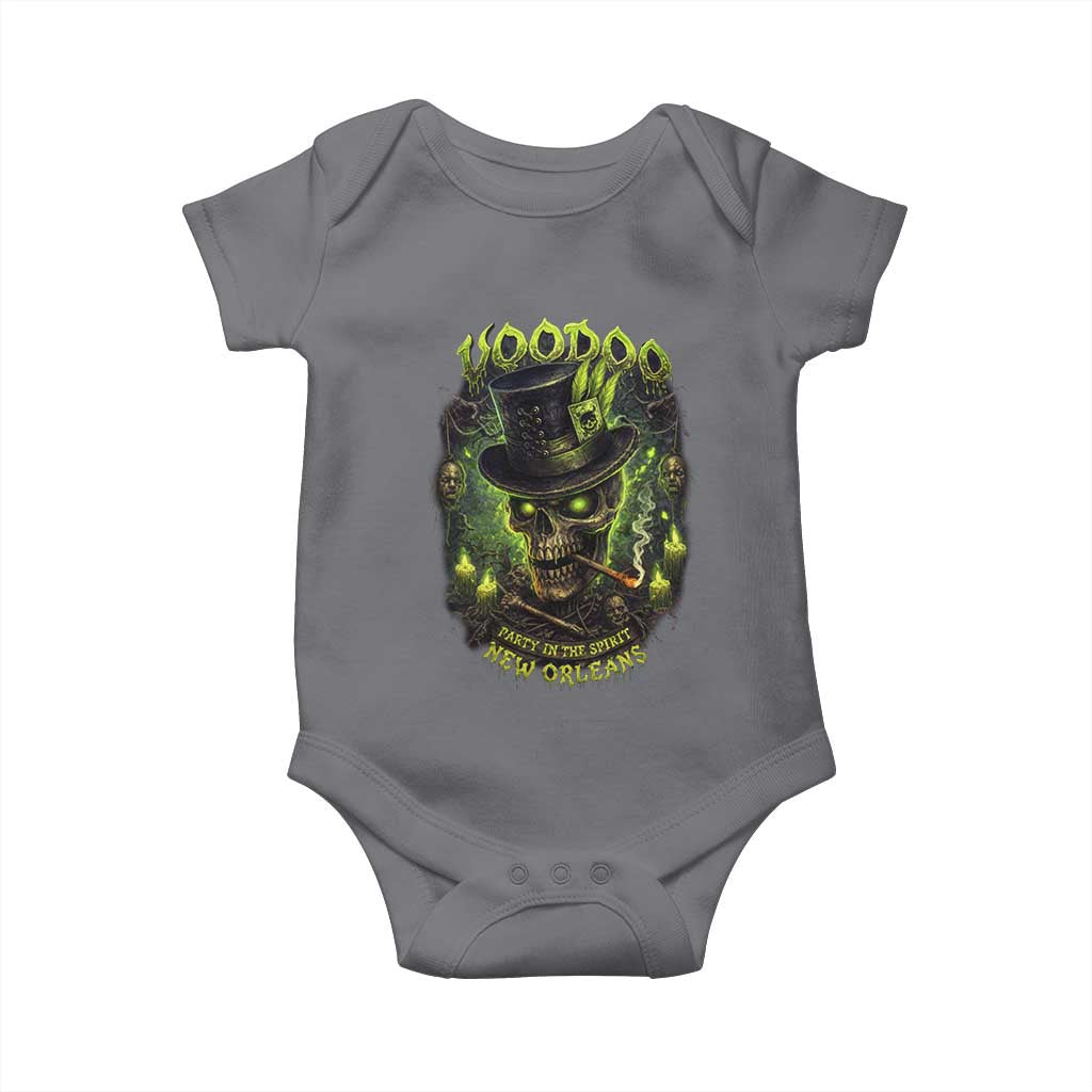 Louisiana Voodoo Skull Baby Onesie Party In The Spirit New Orleans Creepy Occult Lover TS11 Charcoal Print Your Wear