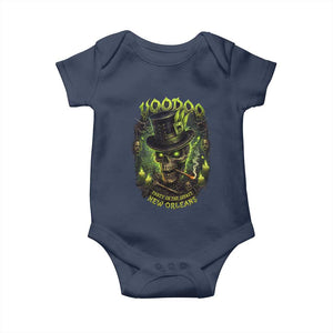 Louisiana Voodoo Skull Baby Onesie Party In The Spirit New Orleans Creepy Occult Lover TS11 Navy Print Your Wear