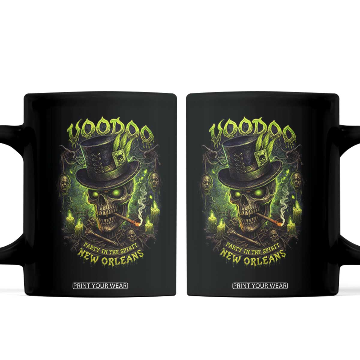 Louisiana Voodoo Skull Coffee Mug Party In The Spirit New Orleans Creepy Occult Lover TS11 Black Print Your Wear