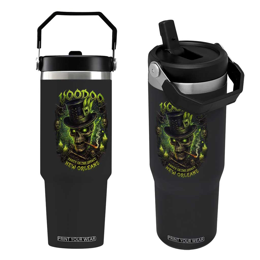 Louisiana Voodoo Skull Flip Straw Tumbler Party In The Spirit New Orleans Creepy Occult Lover TS11 One Size: 30 oz Black Print Your Wear