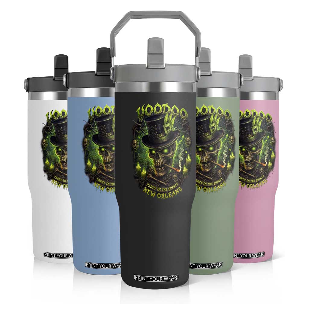 Louisiana Voodoo Skull Flip Straw Tumbler Party In The Spirit New Orleans Creepy Occult Lover TS11 Print Your Wear