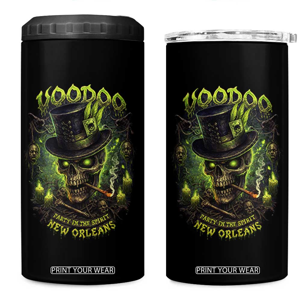 Louisiana Voodoo Skull 4 in 1 Can Cooler Tumbler Party In The Spirit New Orleans Creepy Occult Lover TS11 One Size: 16 oz Black Print Your Wear