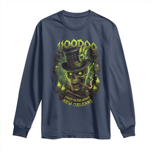 Louisiana Voodoo Skull Long Sleeve Shirt Party In The Spirit New Orleans Creepy Occult Lover TS11 Navy Print Your Wear