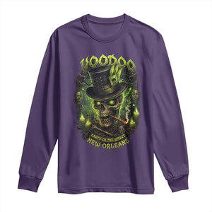 Louisiana Voodoo Skull Long Sleeve Shirt Party In The Spirit New Orleans Creepy Occult Lover TS11 Purple Print Your Wear