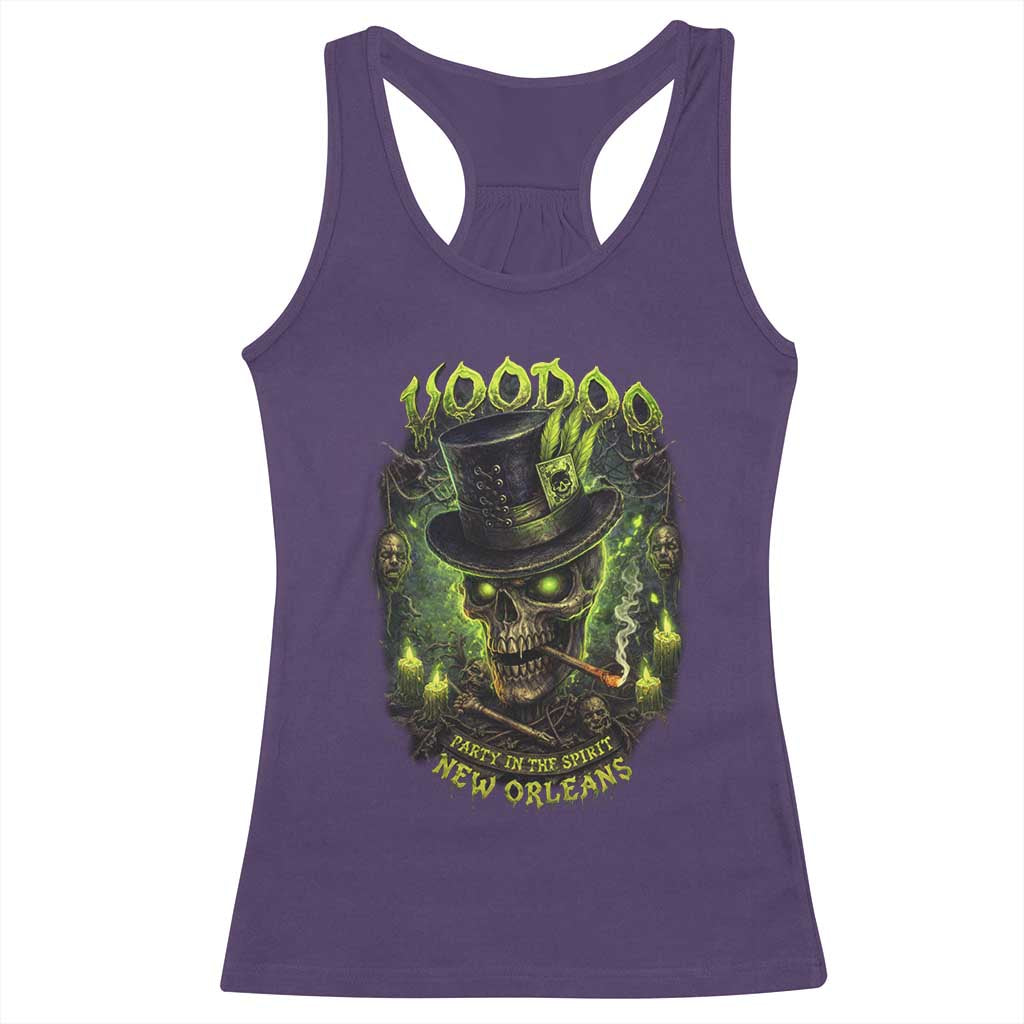 Louisiana Voodoo Skull Racerback Tank Top Party In The Spirit New Orleans Creepy Occult Lover TS11 Purple Print Your Wear