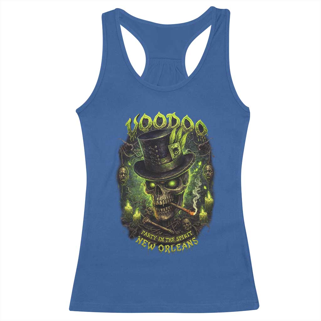 Louisiana Voodoo Skull Racerback Tank Top Party In The Spirit New Orleans Creepy Occult Lover TS11 Royal Blue Print Your Wear