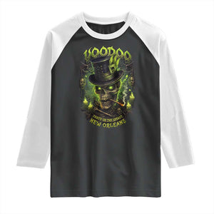 Louisiana Voodoo Skull Raglan Shirt Party In The Spirit New Orleans Creepy Occult Lover TS11 Black White Print Your Wear