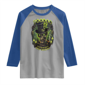 Louisiana Voodoo Skull Raglan Shirt Party In The Spirit New Orleans Creepy Occult Lover TS11 Sport Gray Royal Print Your Wear