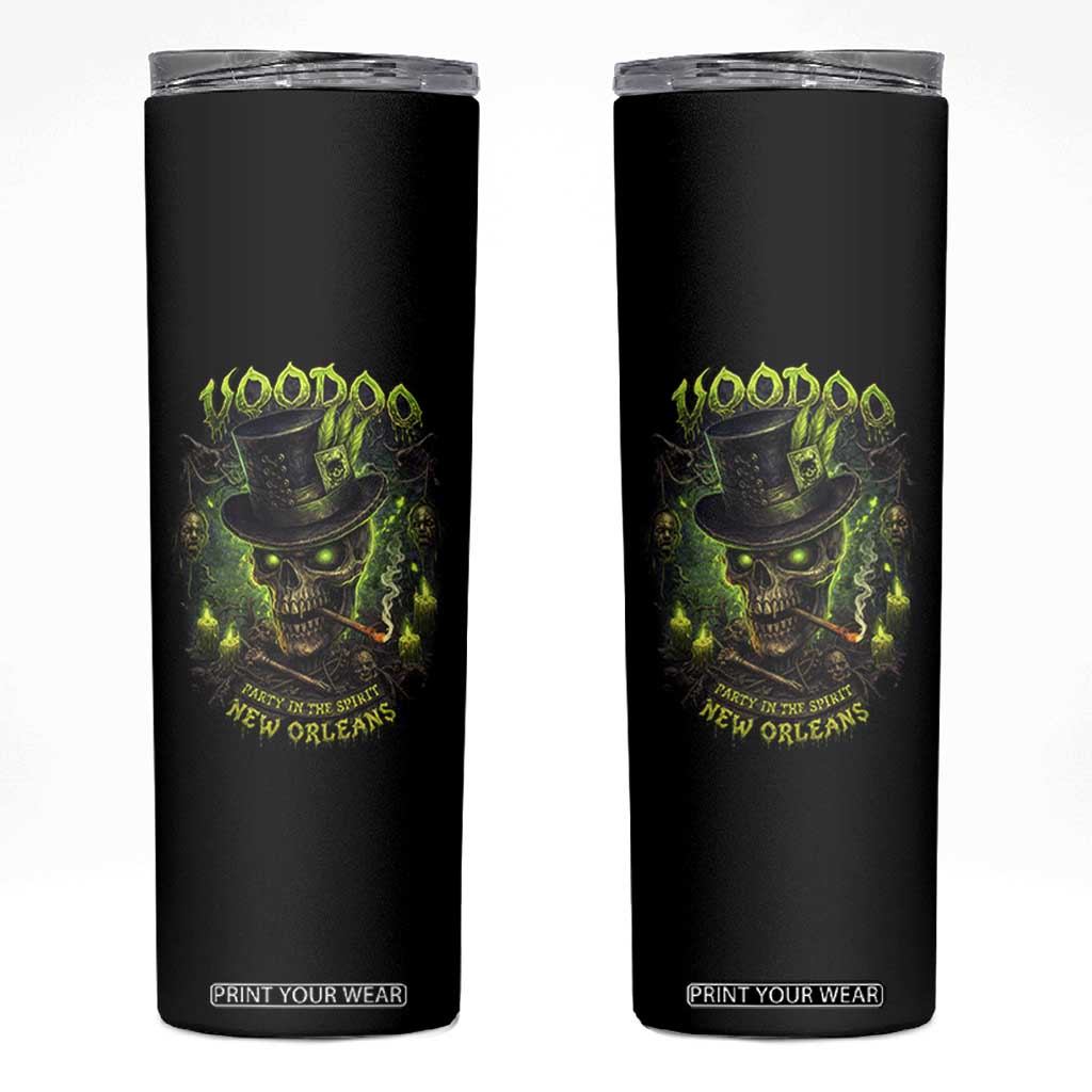 Louisiana Voodoo Skull Skinny Tumbler Party In The Spirit New Orleans Creepy Occult Lover TS11 Black Print Your Wear