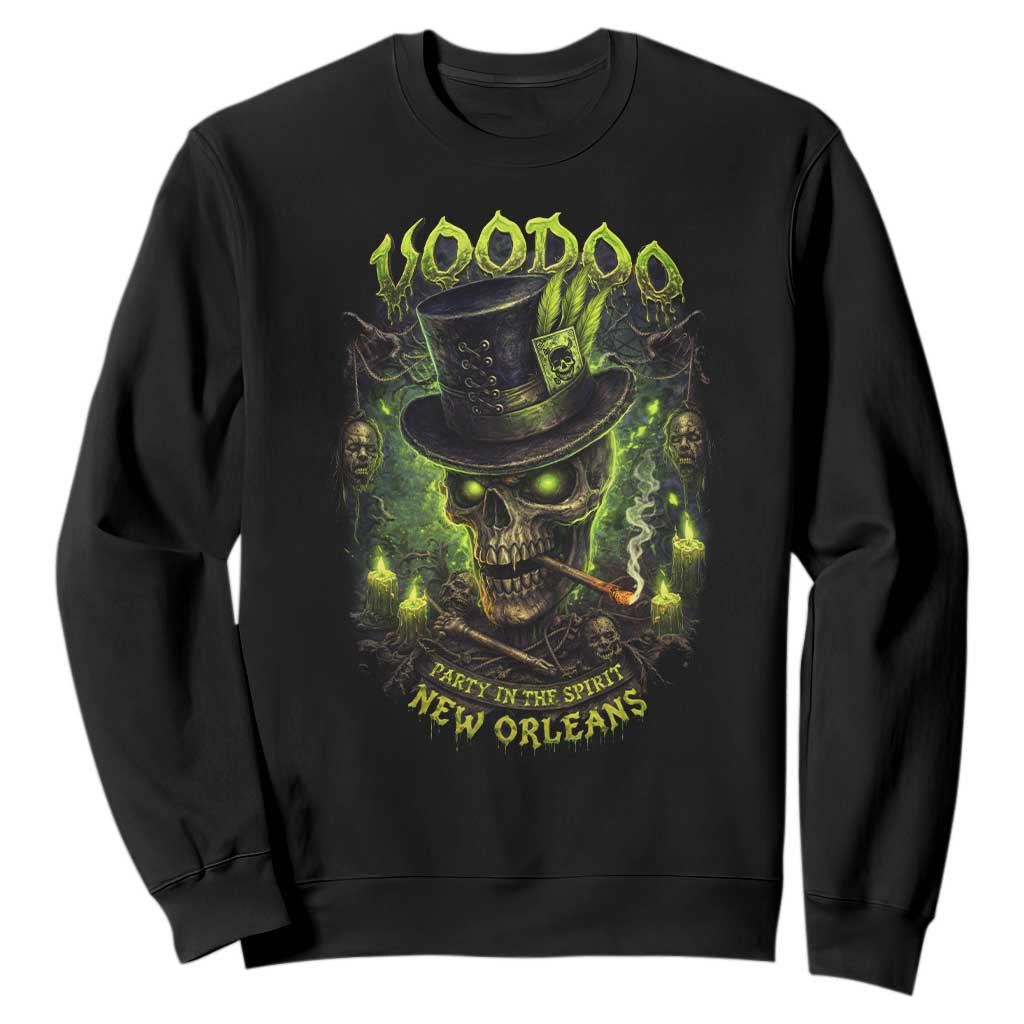 Louisiana Voodoo Skull Sweatshirt Party In The Spirit New Orleans Creepy Occult Lover TS11 Black Print Your Wear