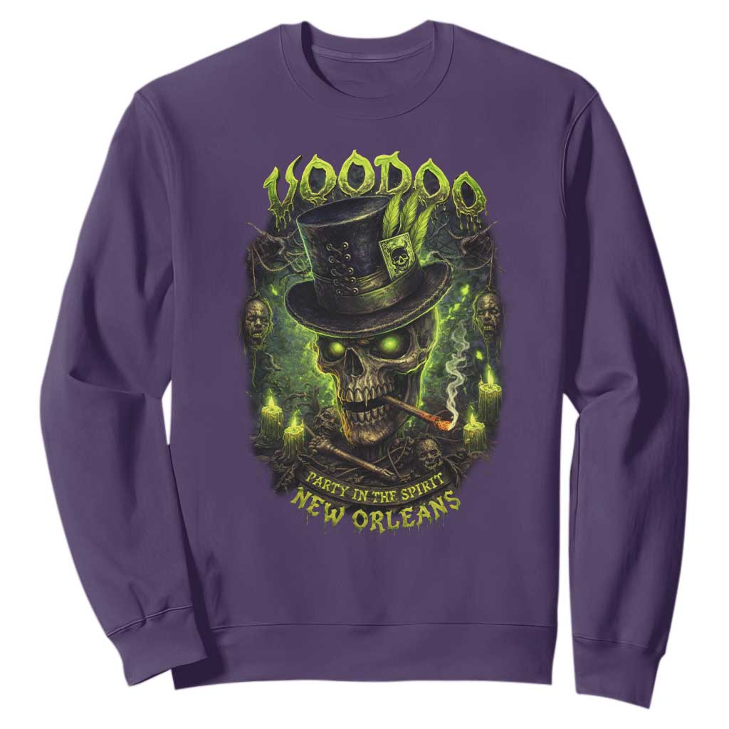 Louisiana Voodoo Skull Sweatshirt Party In The Spirit New Orleans Creepy Occult Lover TS11 Purple Print Your Wear