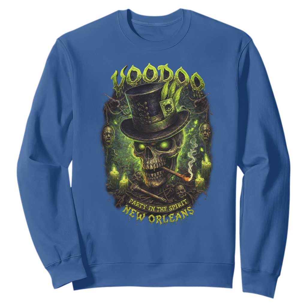 Louisiana Voodoo Skull Sweatshirt Party In The Spirit New Orleans Creepy Occult Lover TS11 Royal Blue Print Your Wear
