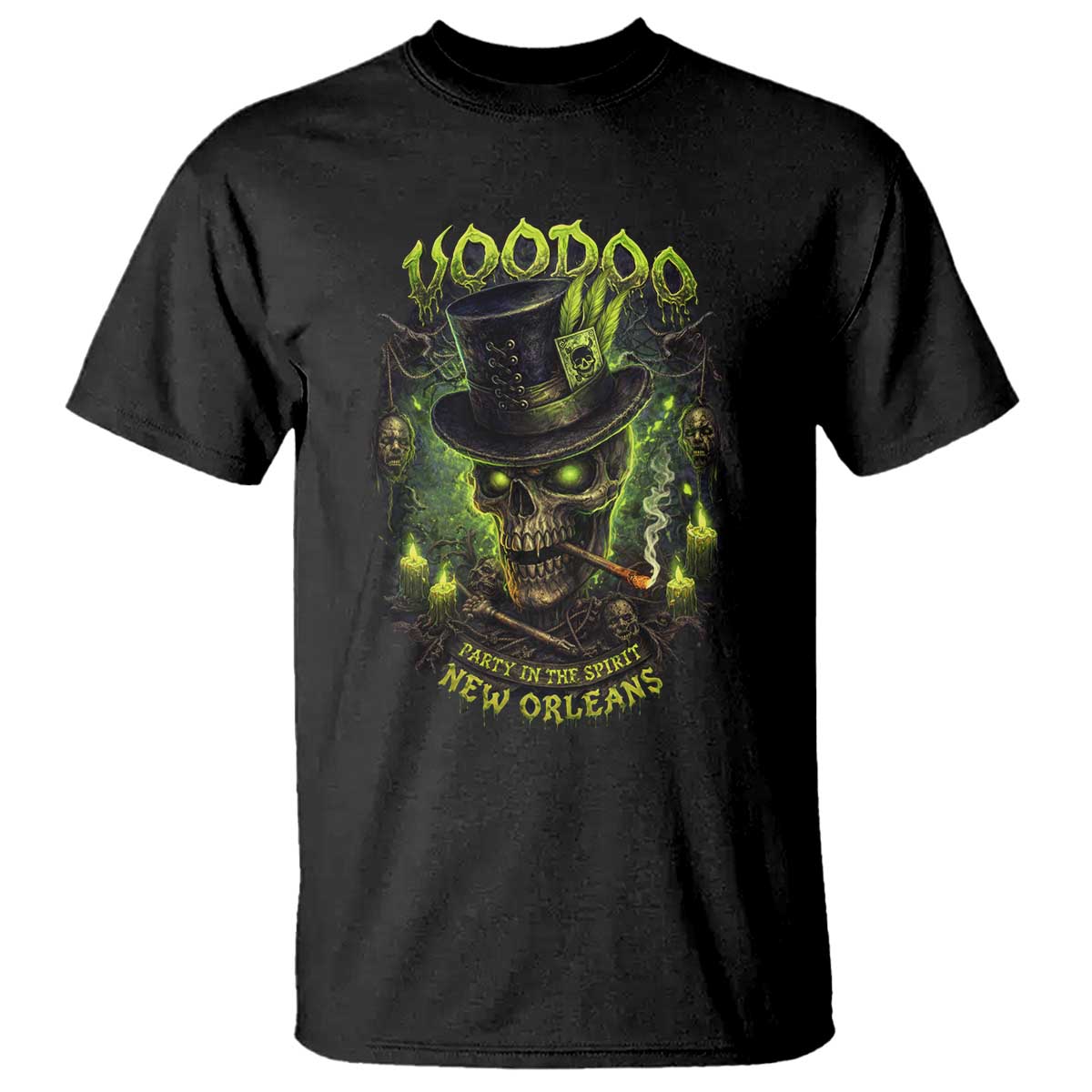 Louisiana Voodoo Skull T Shirt Party In The Spirit New Orleans Creepy Occult Lover TS11 Black Print Your Wear