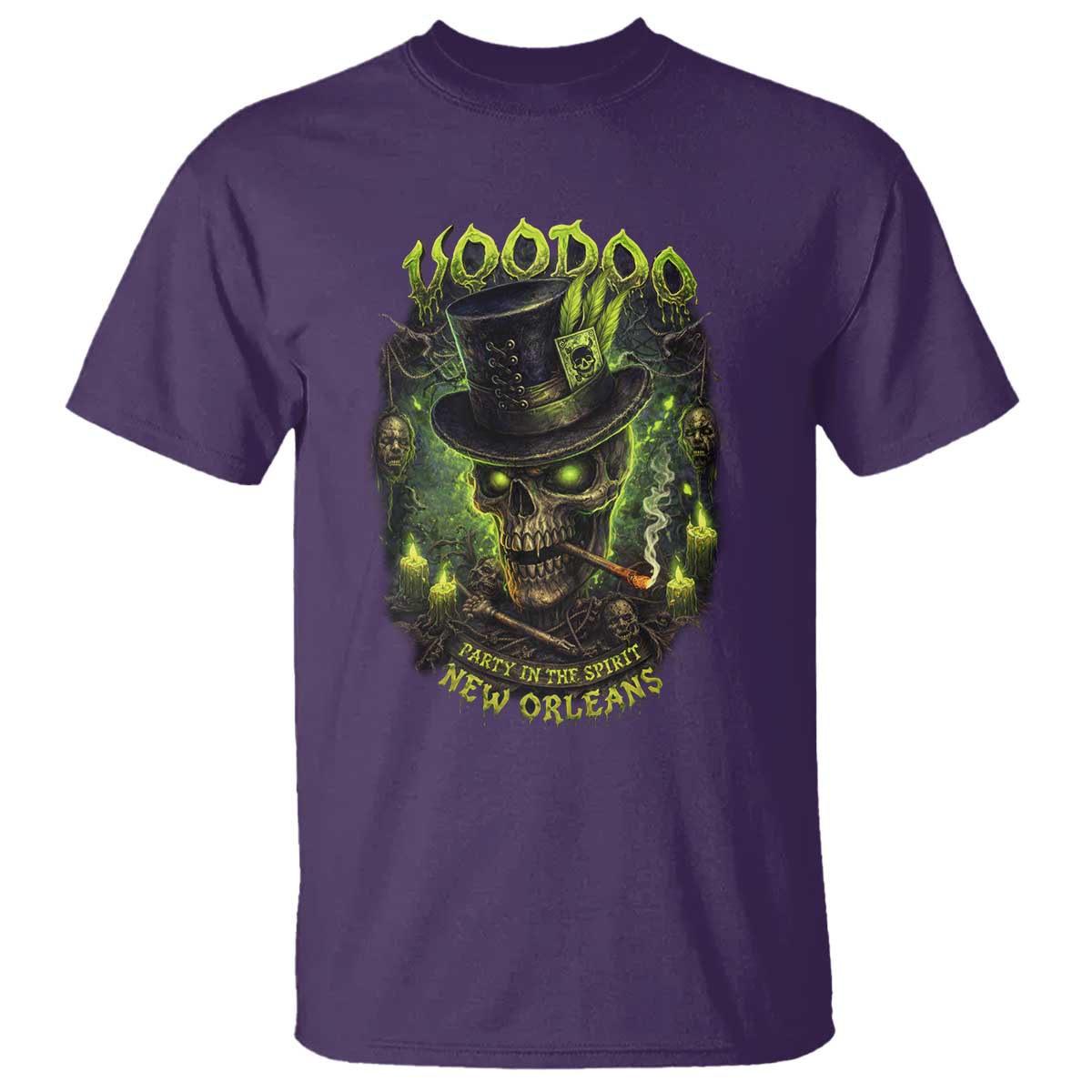 Louisiana Voodoo Skull T Shirt Party In The Spirit New Orleans Creepy Occult Lover TS11 Purple Print Your Wear