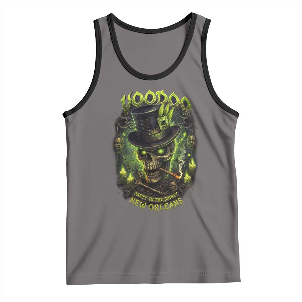 Louisiana Voodoo Skull Tank Top Party In The Spirit New Orleans Creepy Occult Lover TS11 Deep Heather Black Print Your Wear