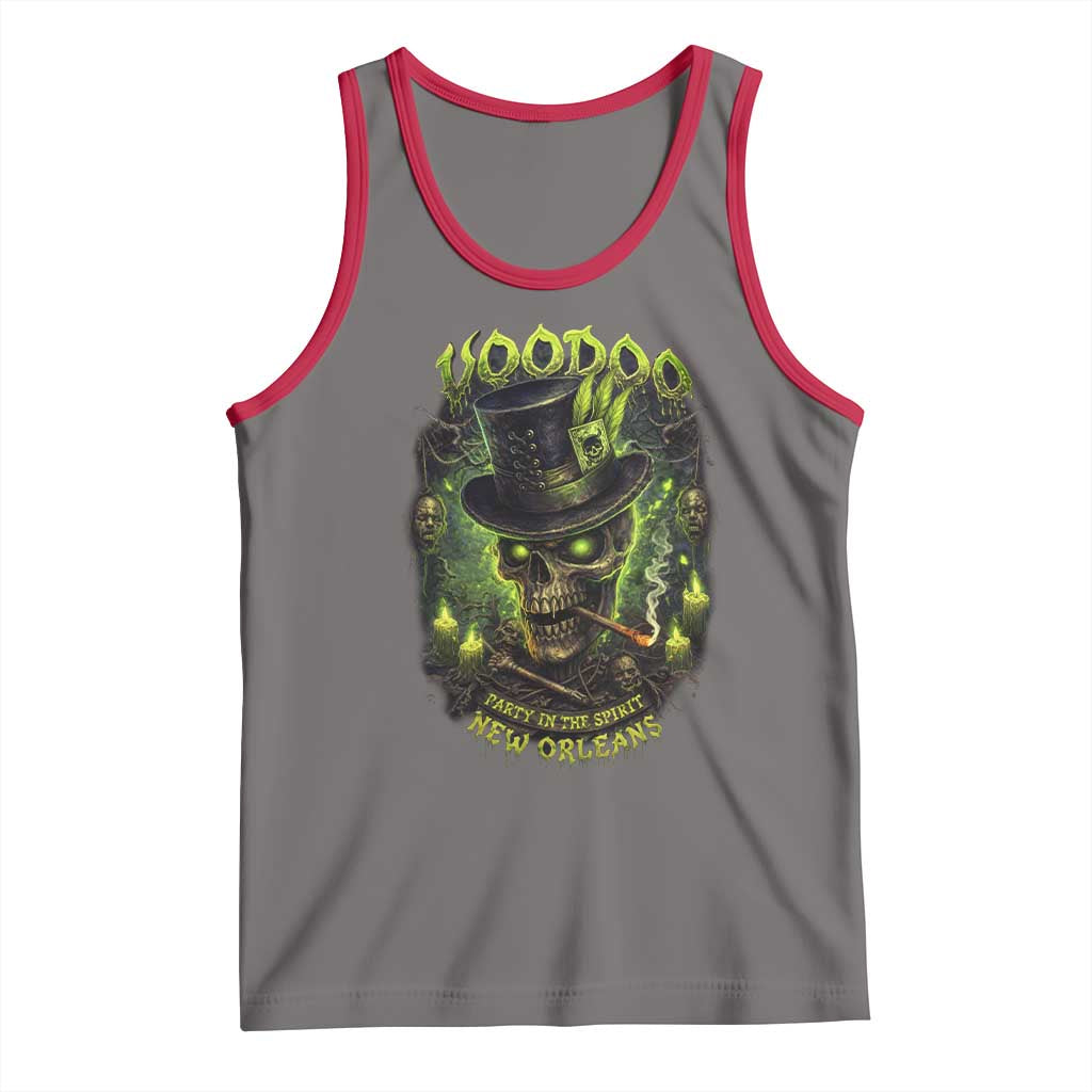 Louisiana Voodoo Skull Tank Top Party In The Spirit New Orleans Creepy Occult Lover TS11 Deep Heather Red Print Your Wear