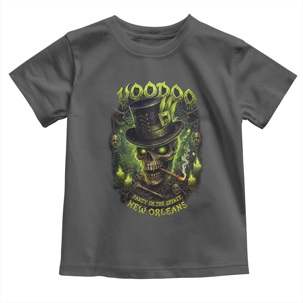 Louisiana Voodoo Skull Toddler T Shirt Party In The Spirit New Orleans Creepy Occult Lover TS11 Dark Heather Print Your Wear