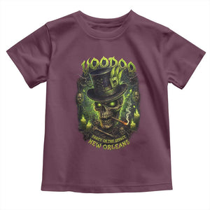 Louisiana Voodoo Skull Toddler T Shirt Party In The Spirit New Orleans Creepy Occult Lover TS11 Maroon Print Your Wear
