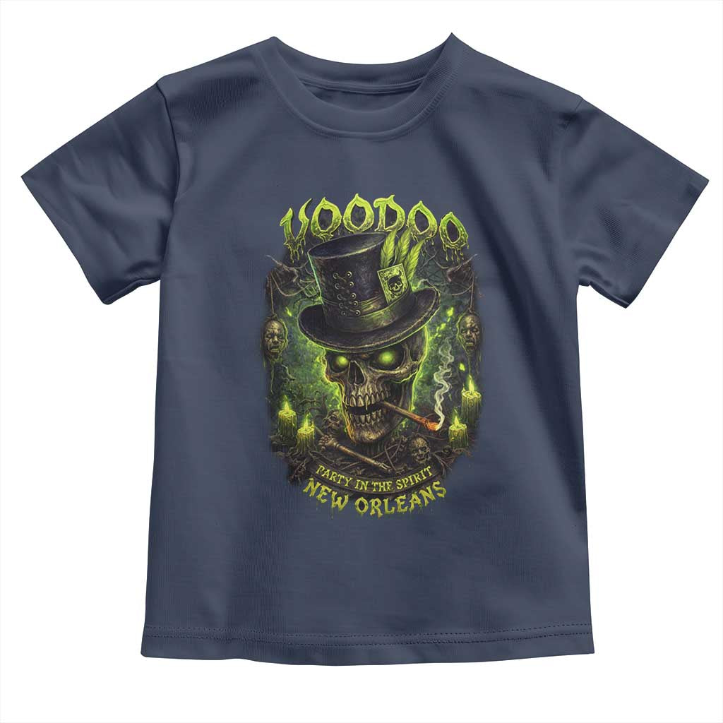 Louisiana Voodoo Skull Toddler T Shirt Party In The Spirit New Orleans Creepy Occult Lover TS11 Navy Print Your Wear